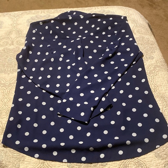 Express dark blue with light blue polka dots Portfino Shirt - Picture 3 of 4